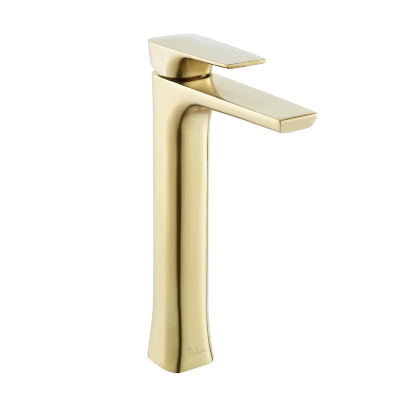 Monaco Single Hole, Single-Handle, High Arc Bathroom Faucet in Brushed Gold