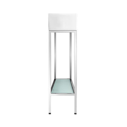 Pierre 19" Freestanding Bathroom Vanity with Open Shelf and Chrome Metal Frame
