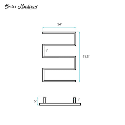 Voltaire 5-Bar Electric Towel Warmer in Matte White