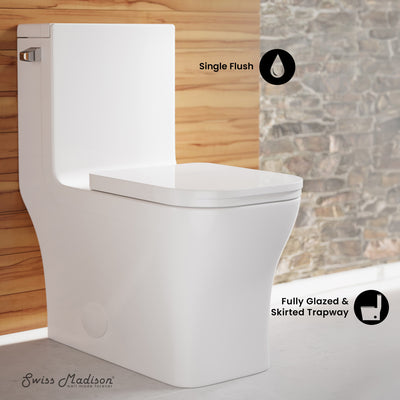 Concorde One-Piece Square Left Side Flush Handle Toilet 1.28 gpf