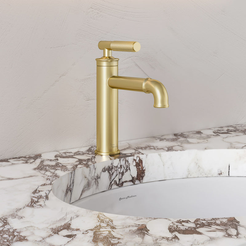 Avallon Single Hole, Single-Handle Sleek, Bathroom Faucet in Brushed Gold