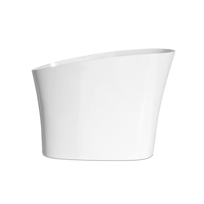 Cascade II 48" Single Slipper Japanese Soaking Freestanding Bathtub in Matte White, Stool Included