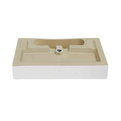 Voltaire 32" Rectangle Vessel Sink in Glossy White with Faucet Mount