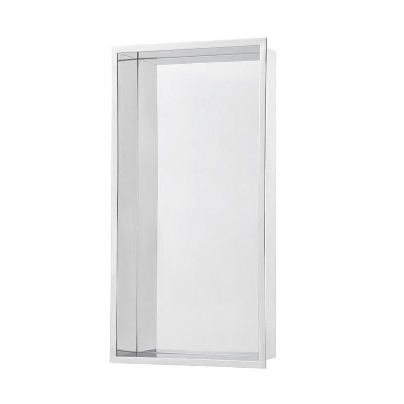 Voltaire 12" x 24" Stainless Steel Single Shelf Wall Niche in Polished Chrome