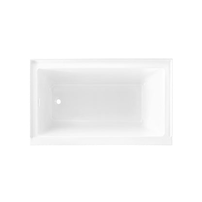 Voltaire 54 x 30 Left Drain Soaking Alcove Bathtub in Glossy White with Integrated Overflow, Drain Included