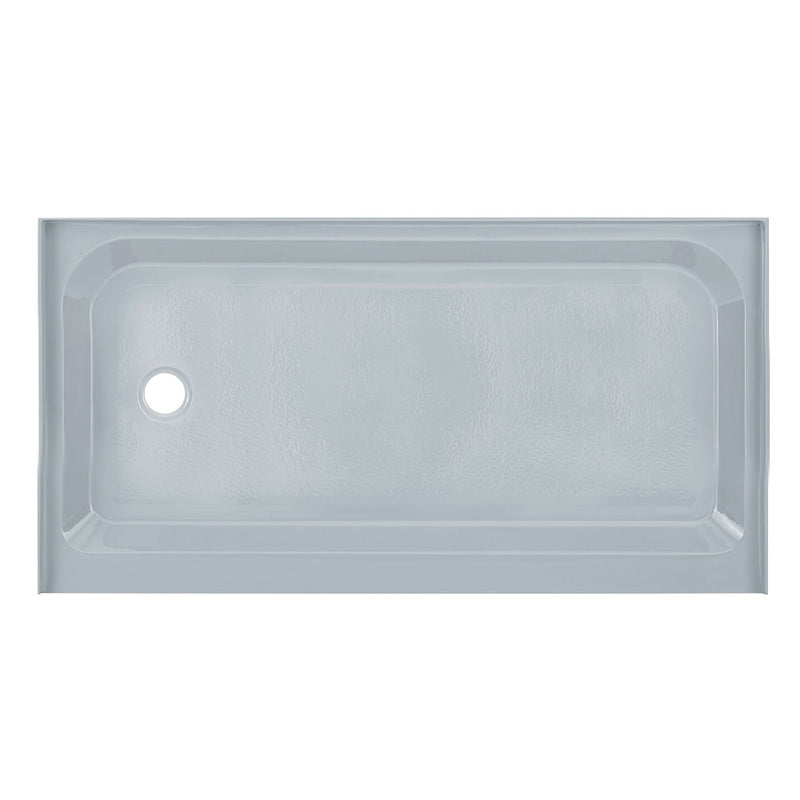 Voltaire 60" x 32" Single-Threshold, Left-Hand Drain, Shower Base in Grey