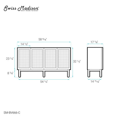 Classe 60" Bathroom Vanity in Oak-Cabinet Only