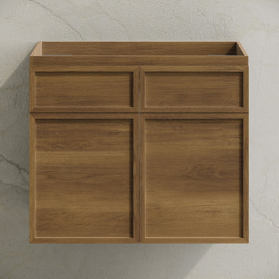 St. Tropez 24" Wall-Mounted Bathroom Vanity Cabinet without Top in Brown Oak