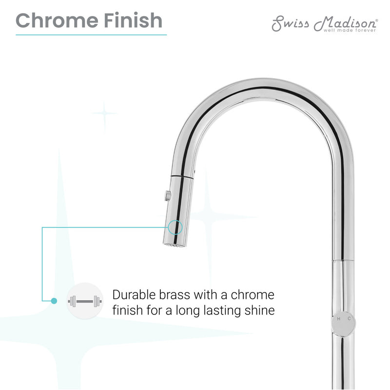 Chalet Single Handle, Pull-Down Kitchen Faucet in Chrome