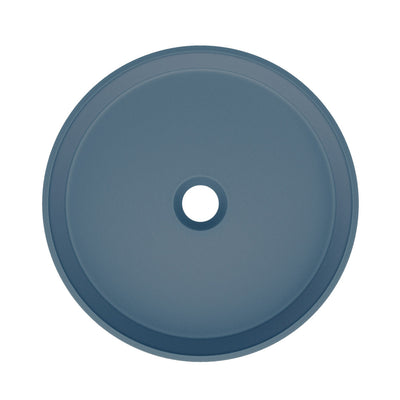 Lisse 14.5" Concrete Round Vessel Sink in Matte Royal Blue