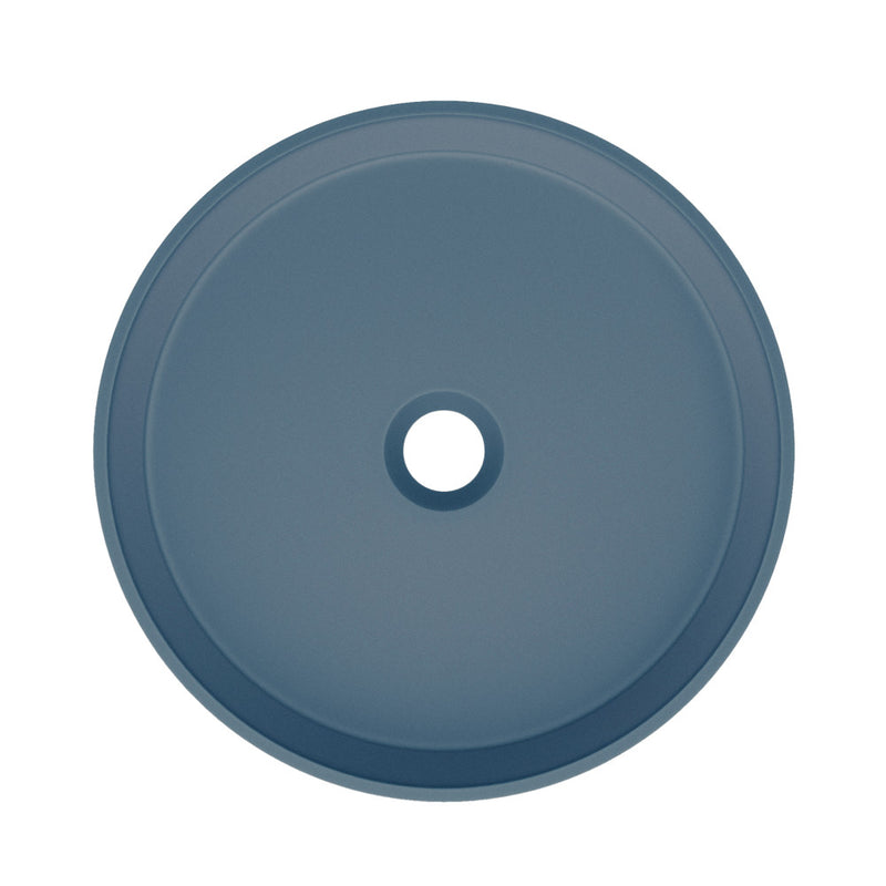Lisse 14.5" Concrete Round Vessel Sink in Matte Royal Blue