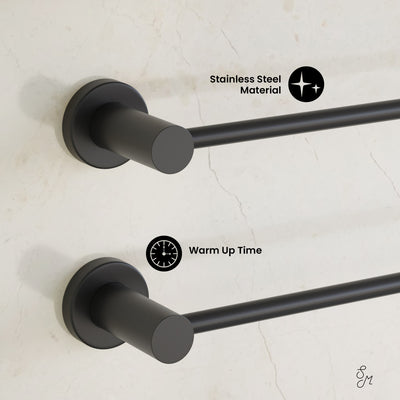 Claire 3-Bar Electric Towel Warmer in Matte Black