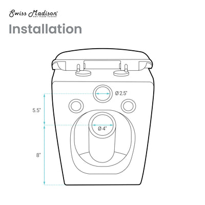 St. Tropez Wall-Hung Toilet Bundle 0.8/1.6 GPF Dual Flush in Glossy White with Black Flush Plate