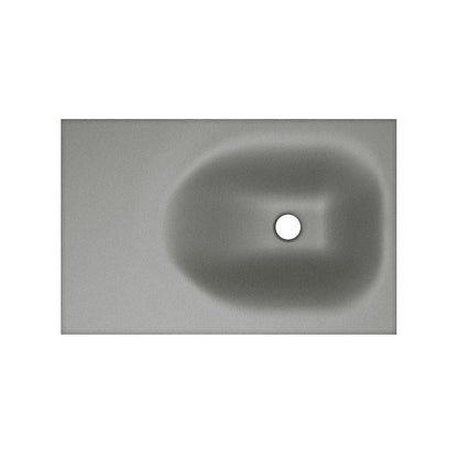 Lisse 24" Rectangle Concrete Wall-Mount Bathroom Sink in Dark Gray