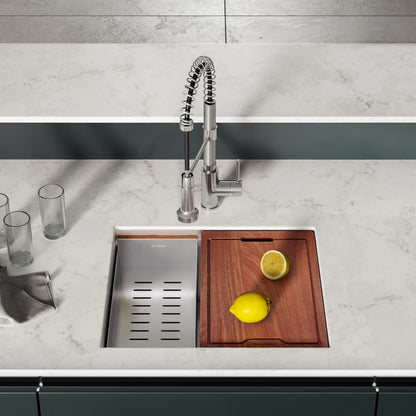 Rivage 22 x 19 Single Basin Undermount Kitchen Workstation Sink
