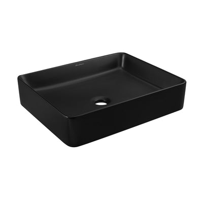 Concorde Rectangle Ceramic Vessel Sink, Matte Black