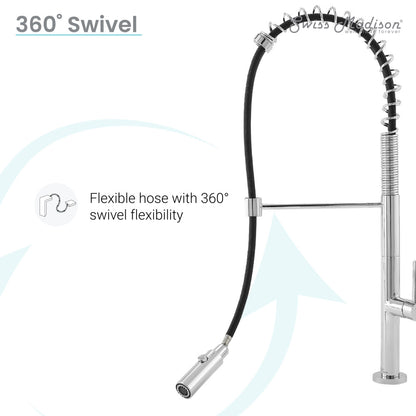 Chalet Single Handle, Pull-Down Kitchen Faucet in Chrome