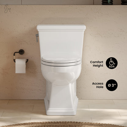Voltaire II One-Piece 12" Rough-in 1.28 GPF Left-Hand Flush ADA Elongated Toilet in Glossy White, Nano-Glaze