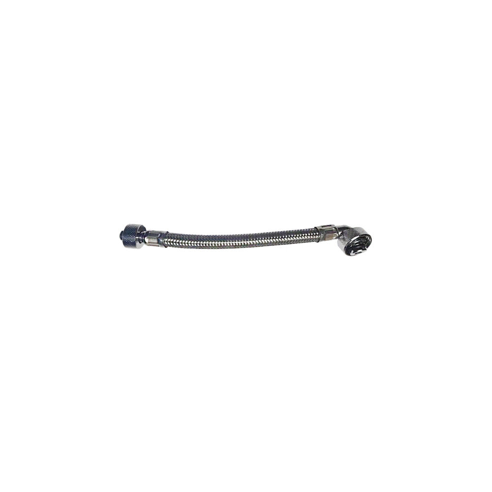 Braided water line hose with metal fittings, flexible stainless steel construction, Fantome 2x4 replacement part.