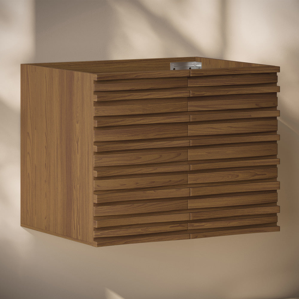 Cascade 30" Wall-Mounted Bathroom Vanity Cabinet without Top in Brown Oak