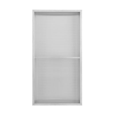Voltaire 12" x 24" Stainless Steel Double Shelf Wall Niche in Matte Chrome