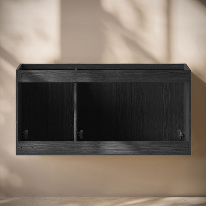 Cascade 48" Wall-Mounted Bathroom Vanity Cabinet without Top in Black Oak