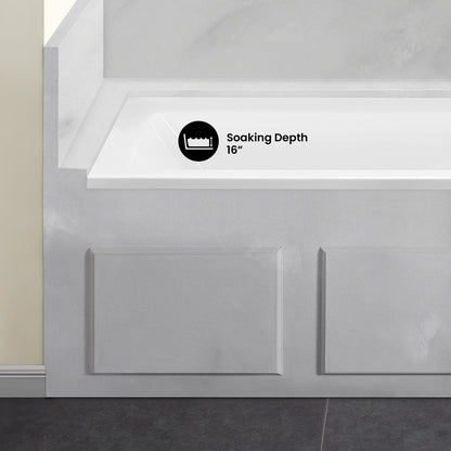 Voltaire 60" x 30" Right-Hand Drain Alcove Bathtub (15 - Pack)