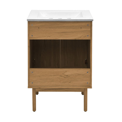 Classe 24" Freestanding Bathroom Vanity in Golden Oak with 3-Hole Centerset Sink Top