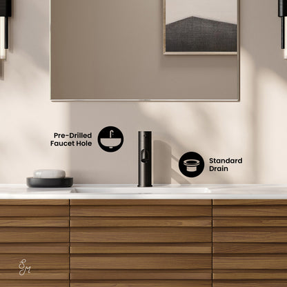 Cascade 48" Wall-Mounted Bathroom Vanity in Brown Oak with Sink Top