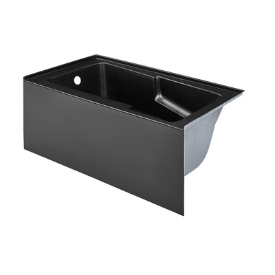 Voltaire 54" x 30" Left-Hand Drain Alcove Bathtub with Apron in Matte Black