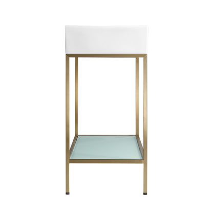 Pierre 40" Open Shelf Gold Frame Freestanding Bathroom Vanity with Sink Top