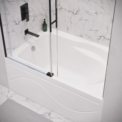Voltaire 48" x 30" Left-Hand Drain Alcove Integrated Armrest Bathtub with Apron