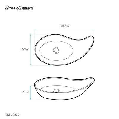 Daxton Glossy White Ceramic Specialty Vessel Sink 25.5 in