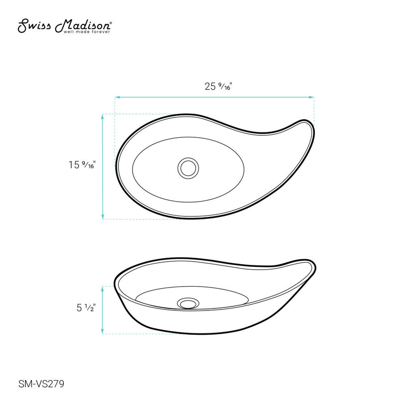 Daxton Glossy White Ceramic Specialty Vessel Sink 25.5 in