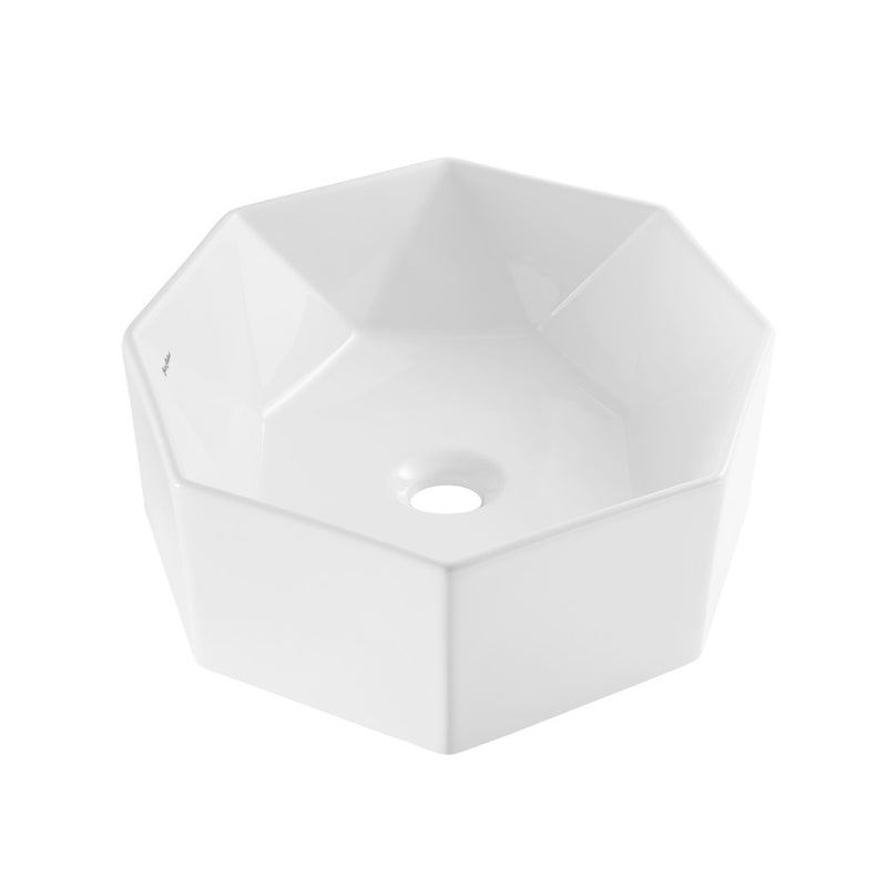 Brusque Glossy White Ceramic Specialty Vessel Sink 19.25 in