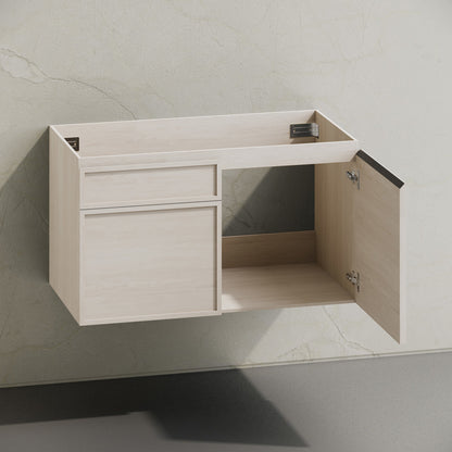 St. Tropez 36" Wall-Mounted Bathroom Vanity Cabinet without Top in White Oak