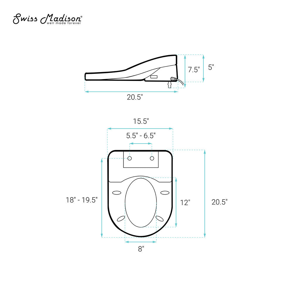 St. Tropez One-Piece Elongated Toilet Vortex Dual-Flush 1.1/1.6 gpf with Smart Seat Bidet