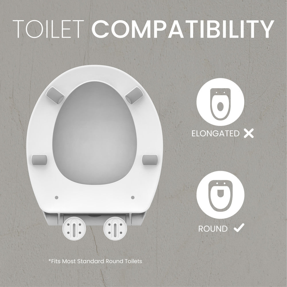 Ryse 3" Raised Round Soft Close ADA Compliant Toilet Seat in Glossy White