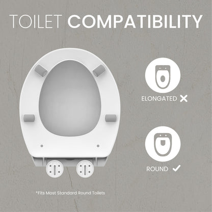 Ryse 3" Raised Round Soft Close ADA Compliant Toilet Seat in Glossy White