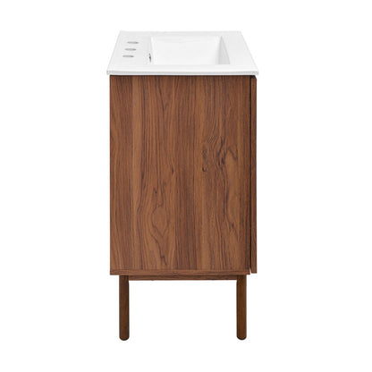 Classe 24" Freestanding Bathroom Vanity in Brown Oak with 3-Hole Centerset Sink Top
