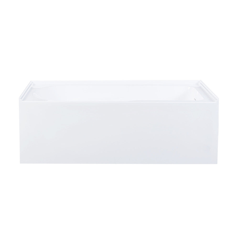 Voltaire 60 x 30 Skirted Right Drain Soaking Apron Bathtub in Glossy White with Integrated Overflow and Armrest, Drain Included
