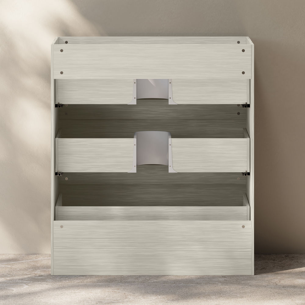Liberte 30" Freestanding Bathroom Vanity Cabinet without Top in White Oak