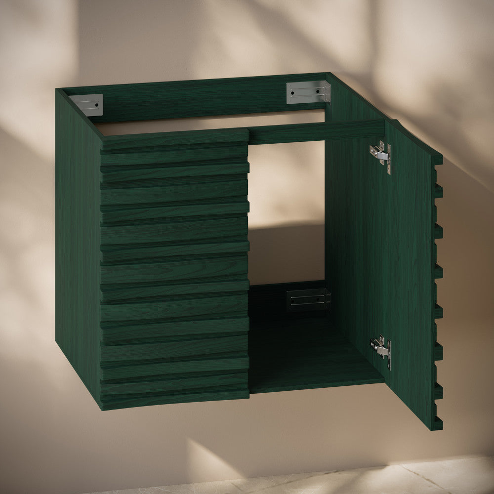 Cascade 24" Wall-Mounted Bathroom Vanity Cabinet without Top in Green Oak