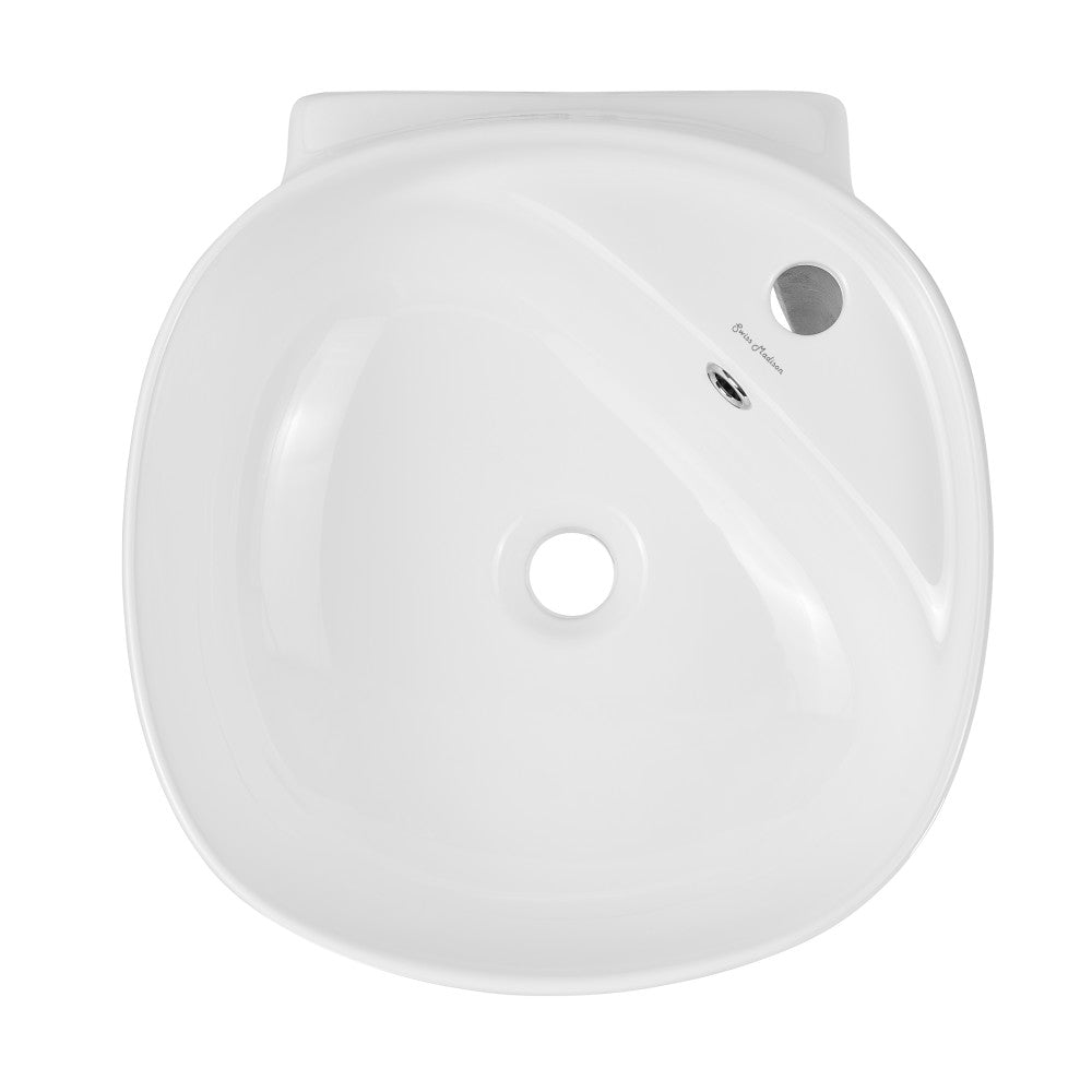 Ivy 18 in. Ceramic Glossy White Wall Mount Sink