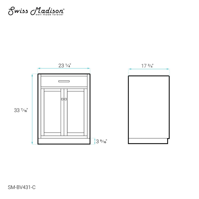 Burdon 24 Bathroom Vanity in White Cabinet Only