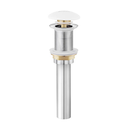 Ceramic Bathroom Sink Non-Overflow Pop Up Drain in Glossy White