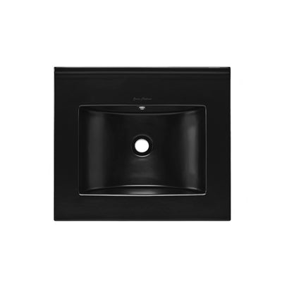 18" Zero Hole Vanity Sink Top in Glossy Black