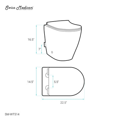 St. Tropez Back to Wall Concealed Tank Toilet Bowl Bundle in Glossy White