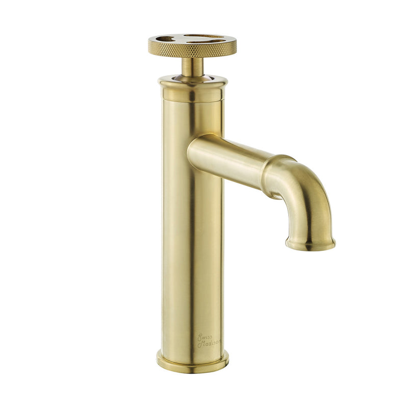 Avallon Single Hole, Single-Handle Wheel, Bathroom Faucet in Brushed Gold