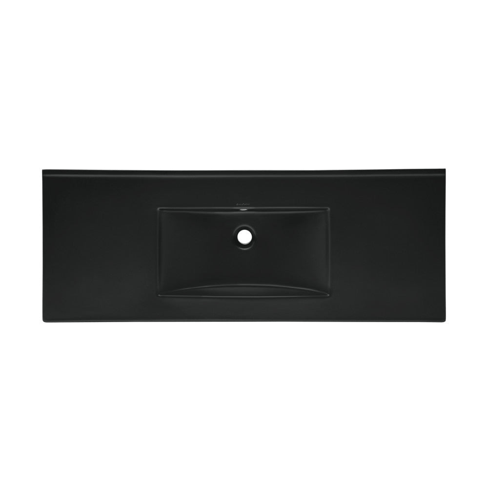 48" Zero Hole Vanity Sink Top in Matte Black